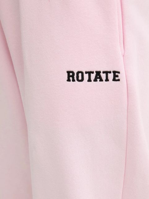 Rotate spodnie dresowe bawełniane damskie kolor różowy gładkie 114378191