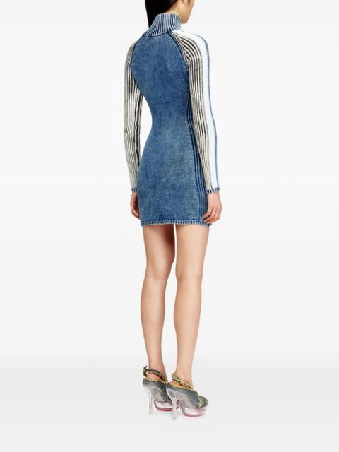 Diesel M-Estelle ribbed zip mini dress - Blue