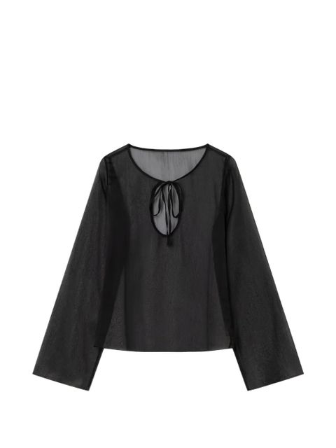 Gimaguas Delia self-tie long-sleeved blouse - Black - zdjęcie produktu nr 1