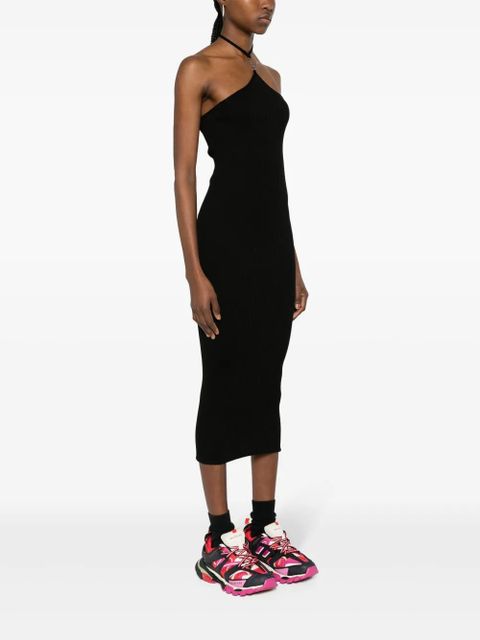 AMIRI logo-plaque midi dress - Black