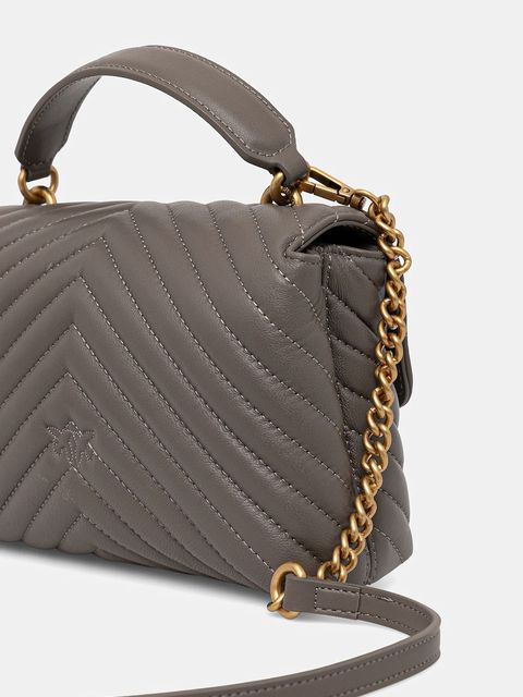 Pinko torebka skórzana kolor szary 100044 A0GK - zdjęcie produktu nr 2