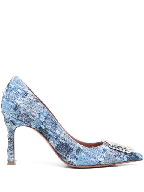 Amina Muaddi 90mm Camelia pumps - Blue