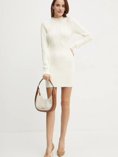 Guess sukienka LIVIA kolor beżowy mini dopasowana W4BK08 Z2V42