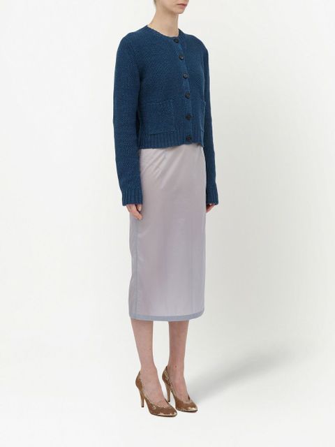 Maison Margiela basket-weave round-neck cardigan - Blue