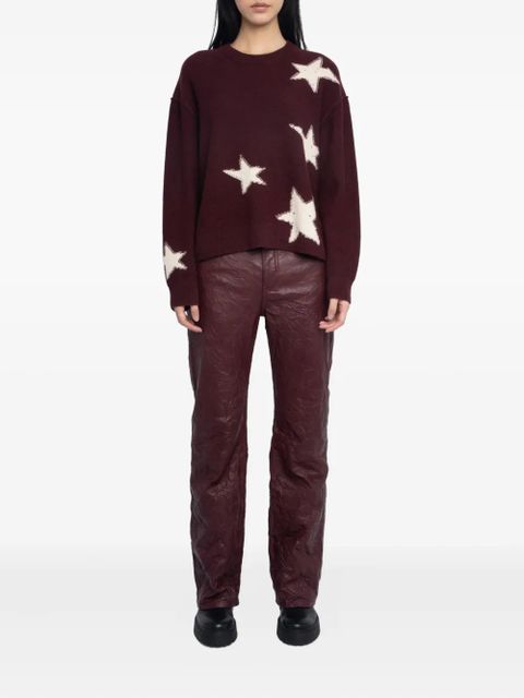 Zadig&Voltaire star-pattern cashmere jumper - Red