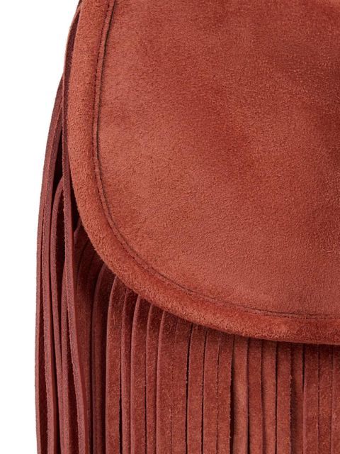 ETRO small Pony fringes suede shoulder bag - Red