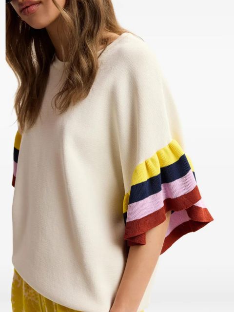 Essentiel Antwerp Januari striped-sleeve sweater - Neutrals