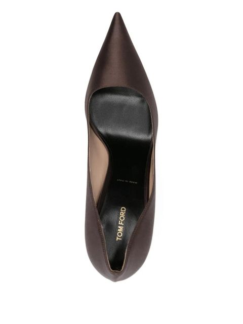 TOM FORD 80mm pointed-toe satin pumps - Brown