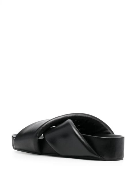 Jil Sander cross-over leather sandals - Black