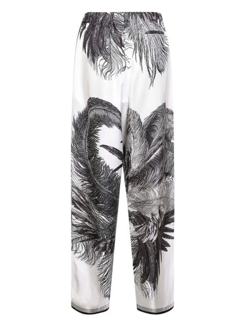 The Attico feather-print palazzo pants - White - zdjęcie produktu nr 2