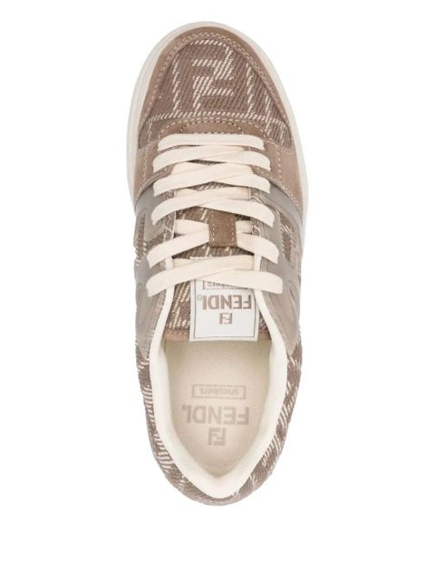FENDI Match logo platform sneakers - Brown