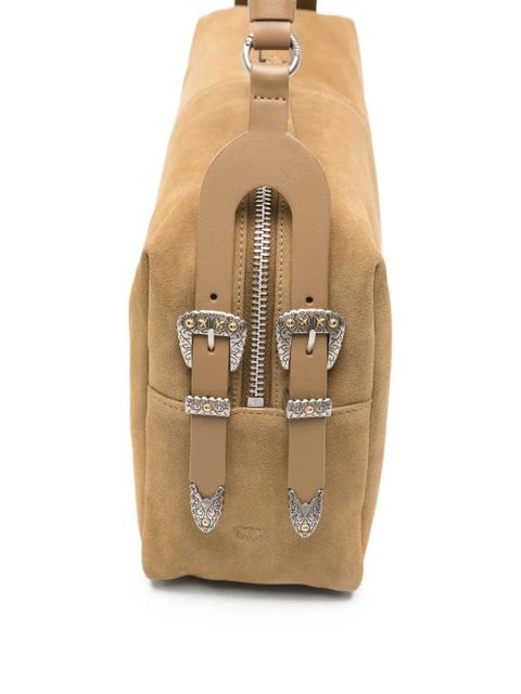 PINKO large Keeper suede shoulder bag - Green