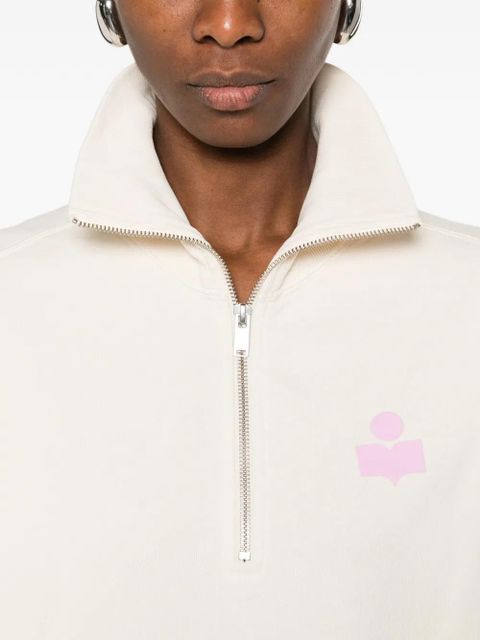 MARANT ÉTOILE Ross zip logo knitwear - Neutrals