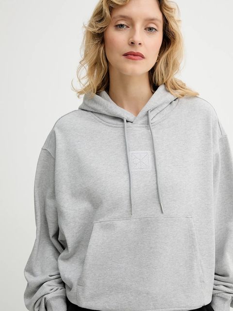 Calvin Klein bluza damska kolor szary z kapturem gładka LV044D204G