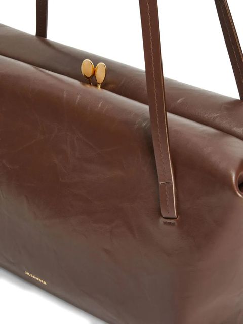 Jil Sander metal frame embossed logo shoulder bag - Brown - zdjęcie produktu nr 2