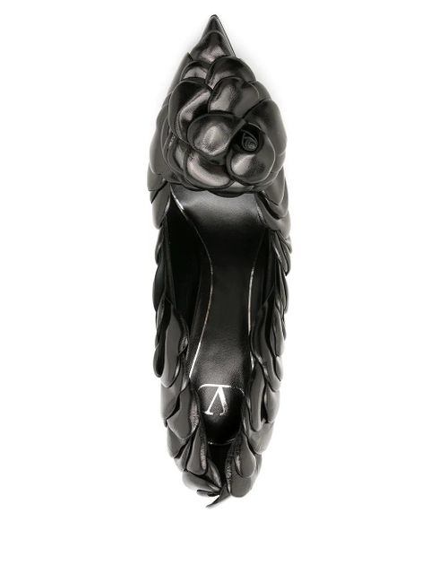 Valentino Garavani Rose stiletto pumps - Black