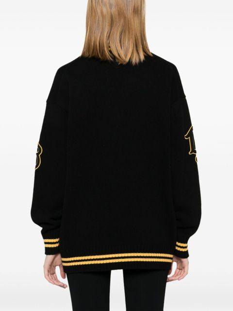Prada logo-appliquéd cardigan - Black
