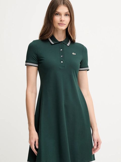 Lacoste sukienka kolor zielony mini rozkloszowana EF5288 - zdjęcie produktu nr 1