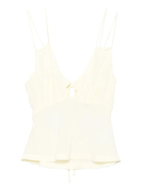 Paris Georgia Bernie tie-front ruffled camisole - Yellow - zdjęcie produktu nr 1