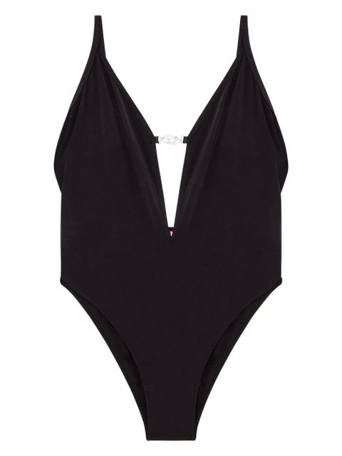 Diesel Oval D-plaque jersey bodysuit - Black - zdjęcie produktu nr 1