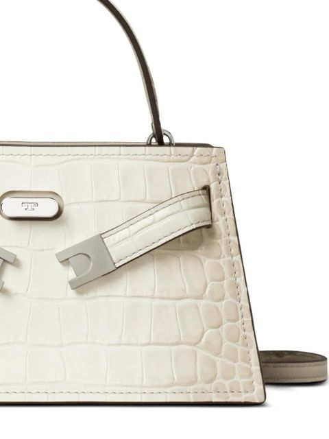 Tory Burch mini Lee Radziwill embossed degrade top handle - White