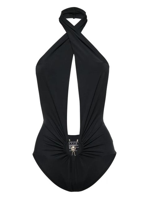 Christopher Esber Pierced Orbit halter bodysuit - Black - zdjęcie produktu nr 1