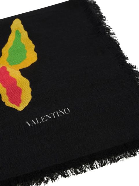 Valentino Garavani fringe-detail scarf - Black - zdjęcie produktu nr 2