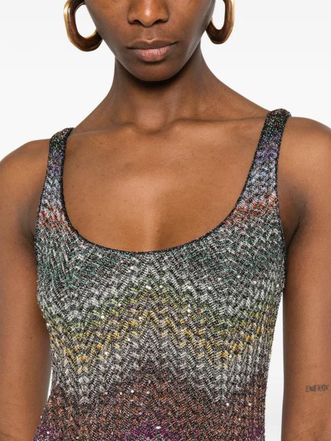 Missoni scoop-neck mini dress - Grey