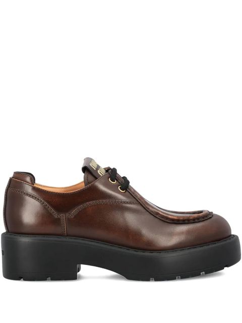Miu Miu Sienna leather platform derby shoes - Brown - zdjęcie produktu nr 1