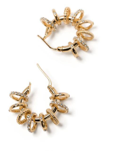 Amina Muaddi multiring hoop small earrings - Gold - zdjęcie produktu nr 2