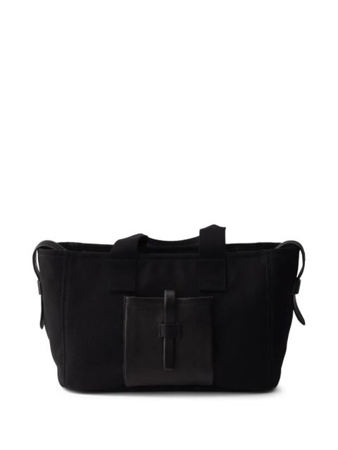 Prada Route large canvas and leather tote bags - Black