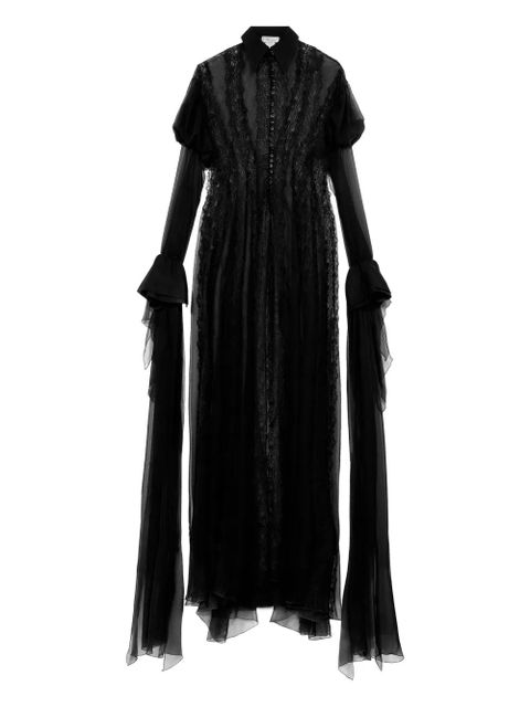 Blumarine lace-panelled puff-sleeve top - Black - zdjęcie produktu nr 1