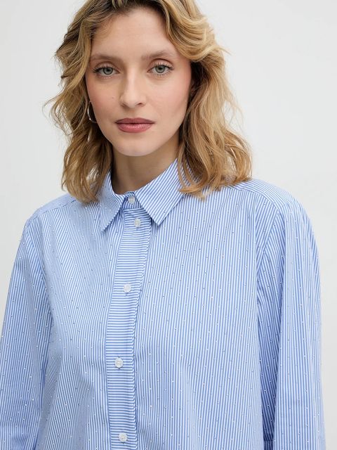 MUNTHE koszula RALLIMA damska kolor niebieski regular z kołnierzykiem klasycznym 254100925423