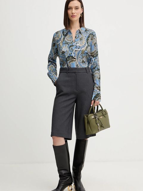 Guess szorty JOANDRA damskie kolor szary gładkie high waist W5BD63 W2402