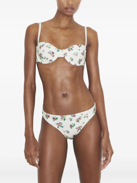 Tory Burch printed underwire bikini top - White
