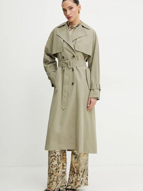 Guess trencz AMIRA damski kolor zielony przejściowy oversize W5GL33 WHAE2 - zdjęcie produktu nr 1