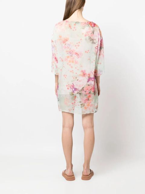 TWINSET floral-print belted dress - Green