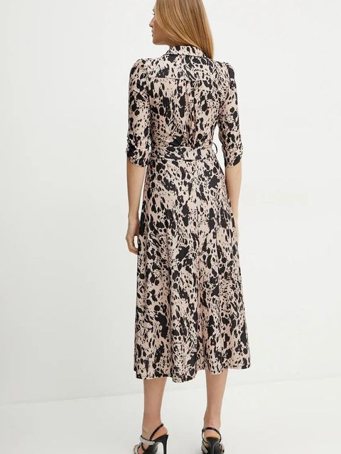 Morgan sukienka RAKEL kolor beżowy maxi rozkloszowana RAKEL