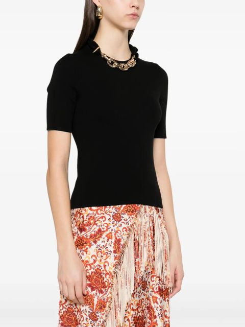 Rabanne chain link-detail top - Black