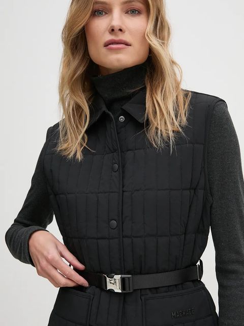 MACKAGE bezrękawnik puchowy damski kolor czarny przejściowy HELIA