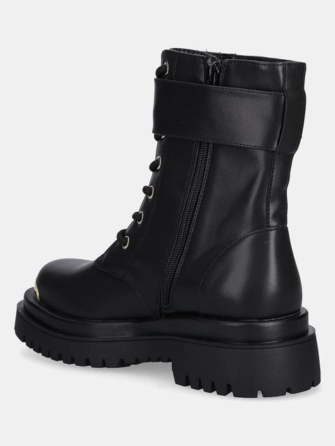 Just Cavalli botki damskie kolor czarny na płaskim obcasie 79RA3S93ZSD53899