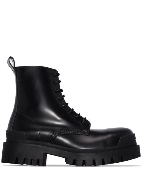Balenciaga military-style ankle boots - Black