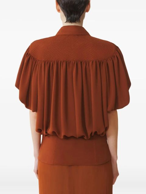Lanvin puffed-sleeve button top - Orange