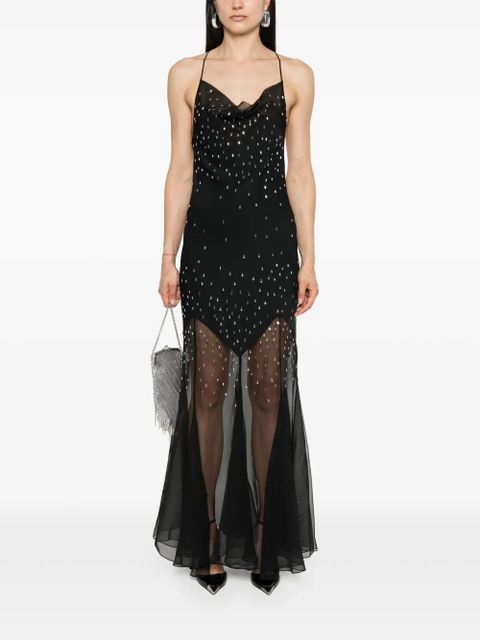 Rabanne crystal-embellished long dress - Black - zdjęcie produktu nr 2