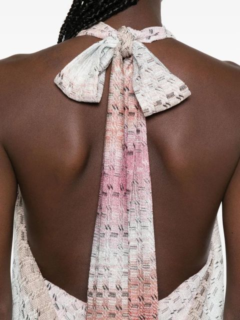 Missoni chevron highneck maxi dress - Pink