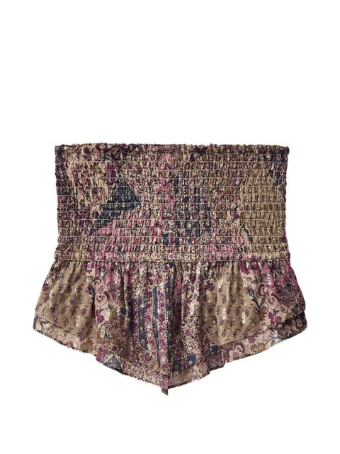 Ba&Sh Pretty shirred floral-print top - Neutrals - zdjęcie produktu nr 1