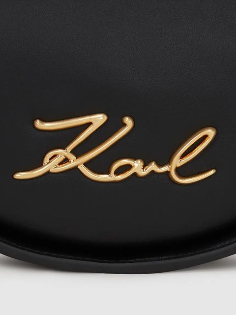 Karl Lagerfeld torebka skórzana K/SIGNATURE kolor czarny A3W30047