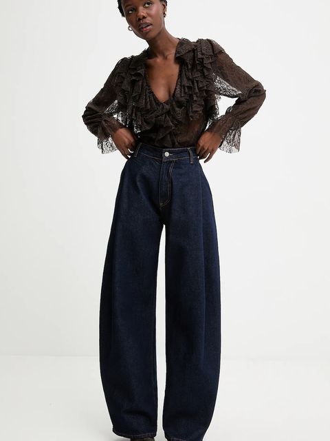 Answear.LAB jeansy damskie kolor granatowy