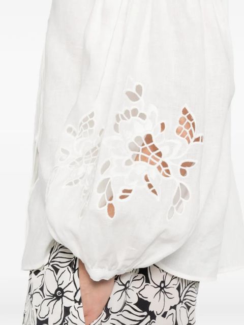 Weekend Max Mara Destro floral-embroidered shirt - White