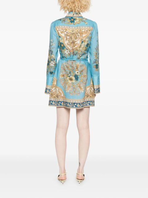 ALEMAIS floral-print belted dress - Blue